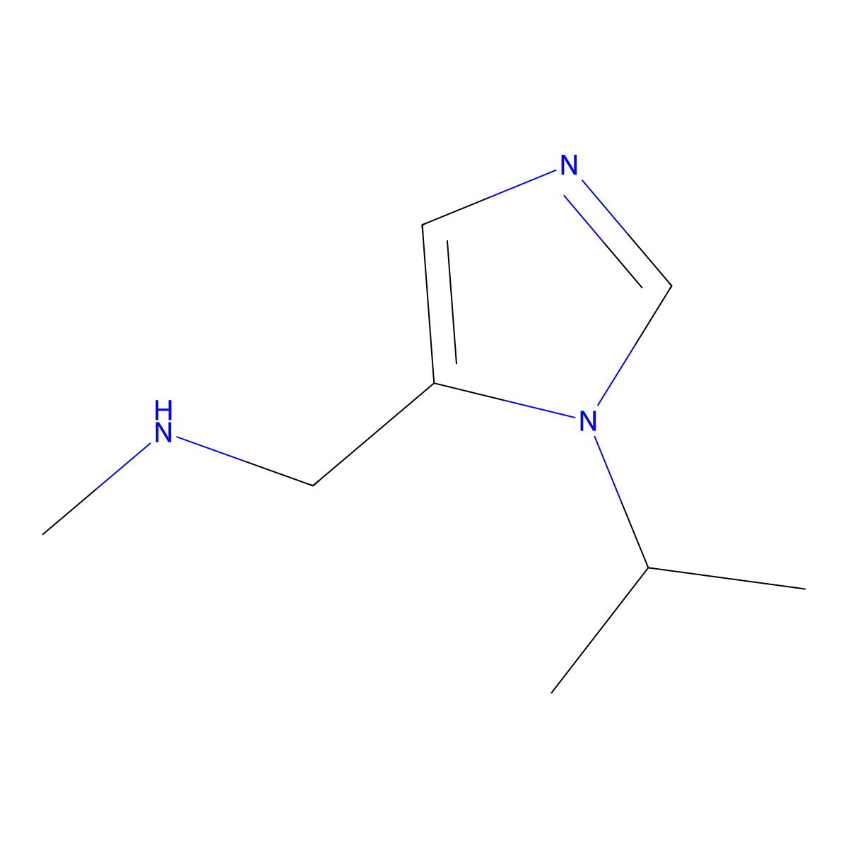 1-(1-Isopropyl-1H-imidazol-5-yl)-N-methylmethanamine molecular structure, CAS 1493668-77-1