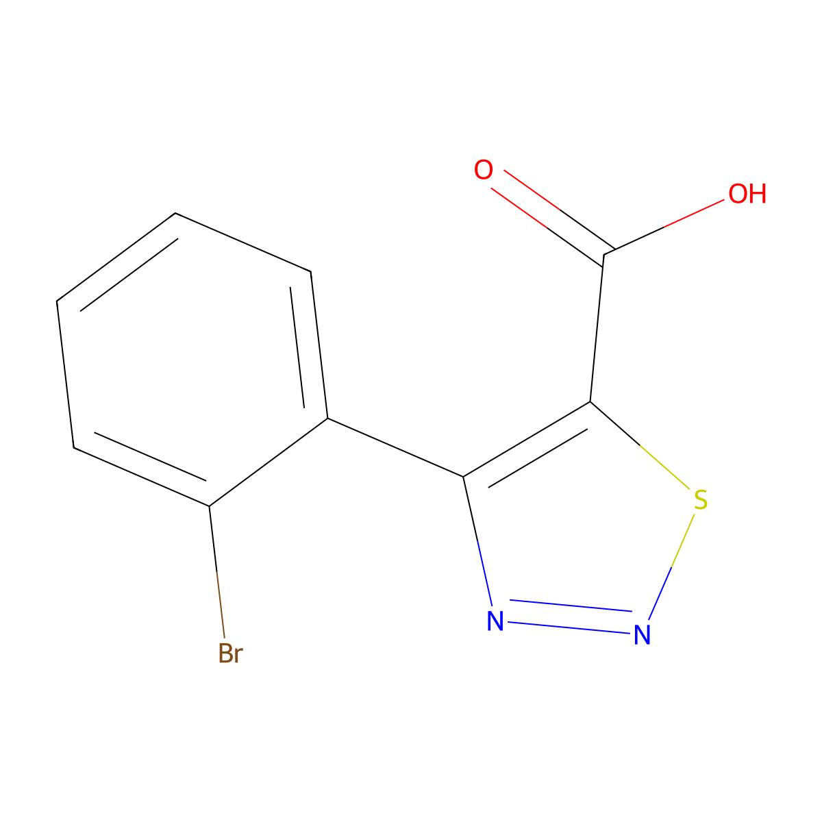4-(2-Bromophenyl)-1,2,3-thiadiazole-5-carboxylic acid molecular structure, CAS 1493668-90-8
