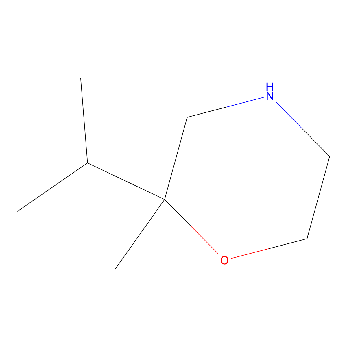 2-Methyl-2-(propan-2-yl)morpholine molecular structure, CAS 1493672-12-0