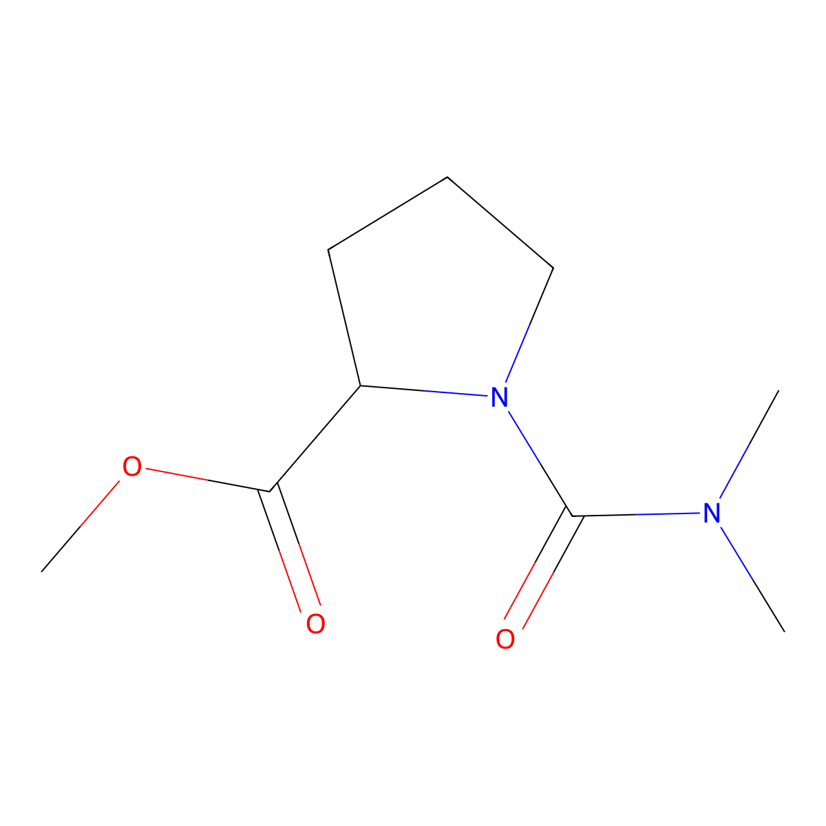 Methyl (S)-1-(Dimethylcarbamoyl)pyrrolidine-2-carboxylate molecular structure, CAS 1493675-45-8