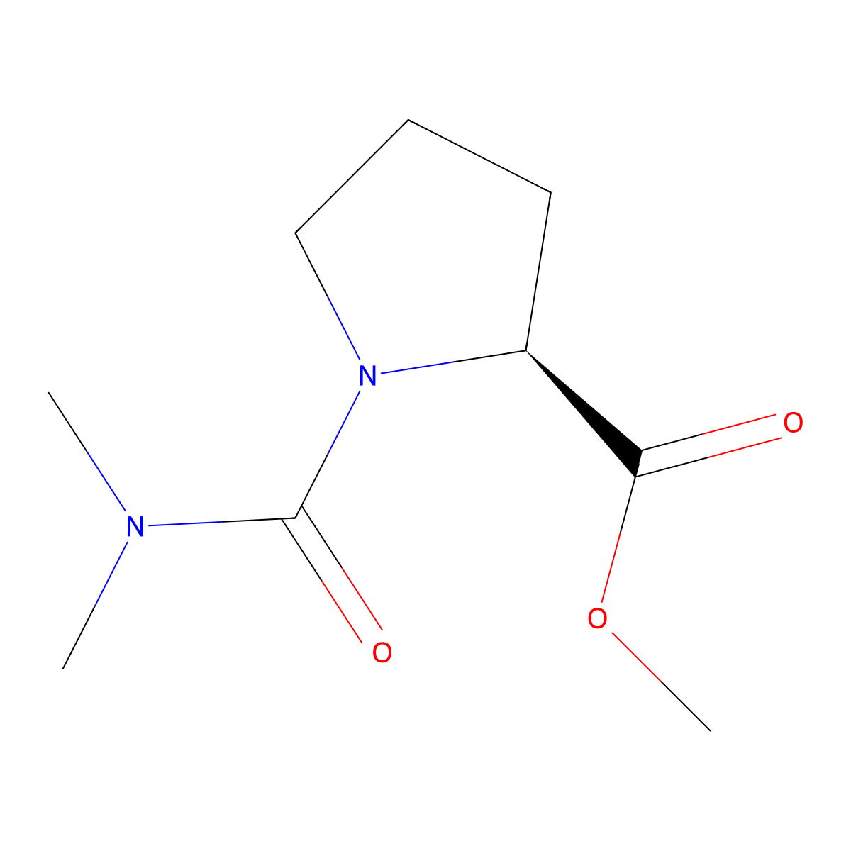 Methyl (S)-1-(Dimethylcarbamoyl)pyrrolidine-2-carboxylate molecular structure, CAS 1493675-45-8