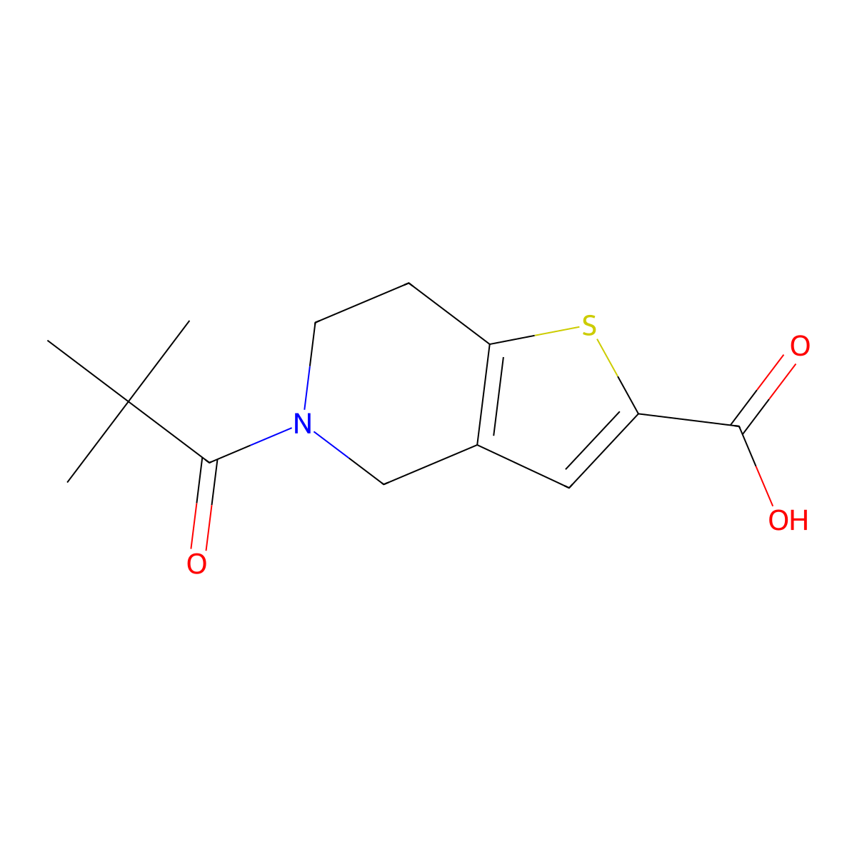 5-Pivaloyl-4,5,6,7-tetrahydrothieno[3,2-c]pyridine-2-carboxylic acid molecular structure, CAS 1493678-49-1