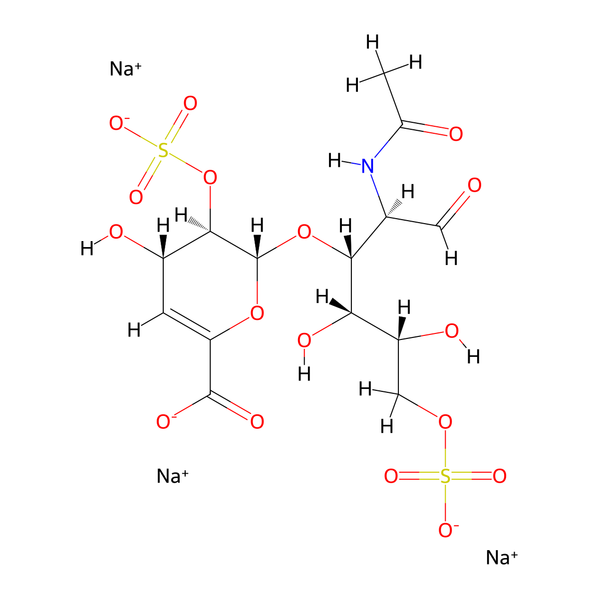 Chondroitin disaccharide di-diSD trisodium salt molecular structure, CAS 149368-03-6