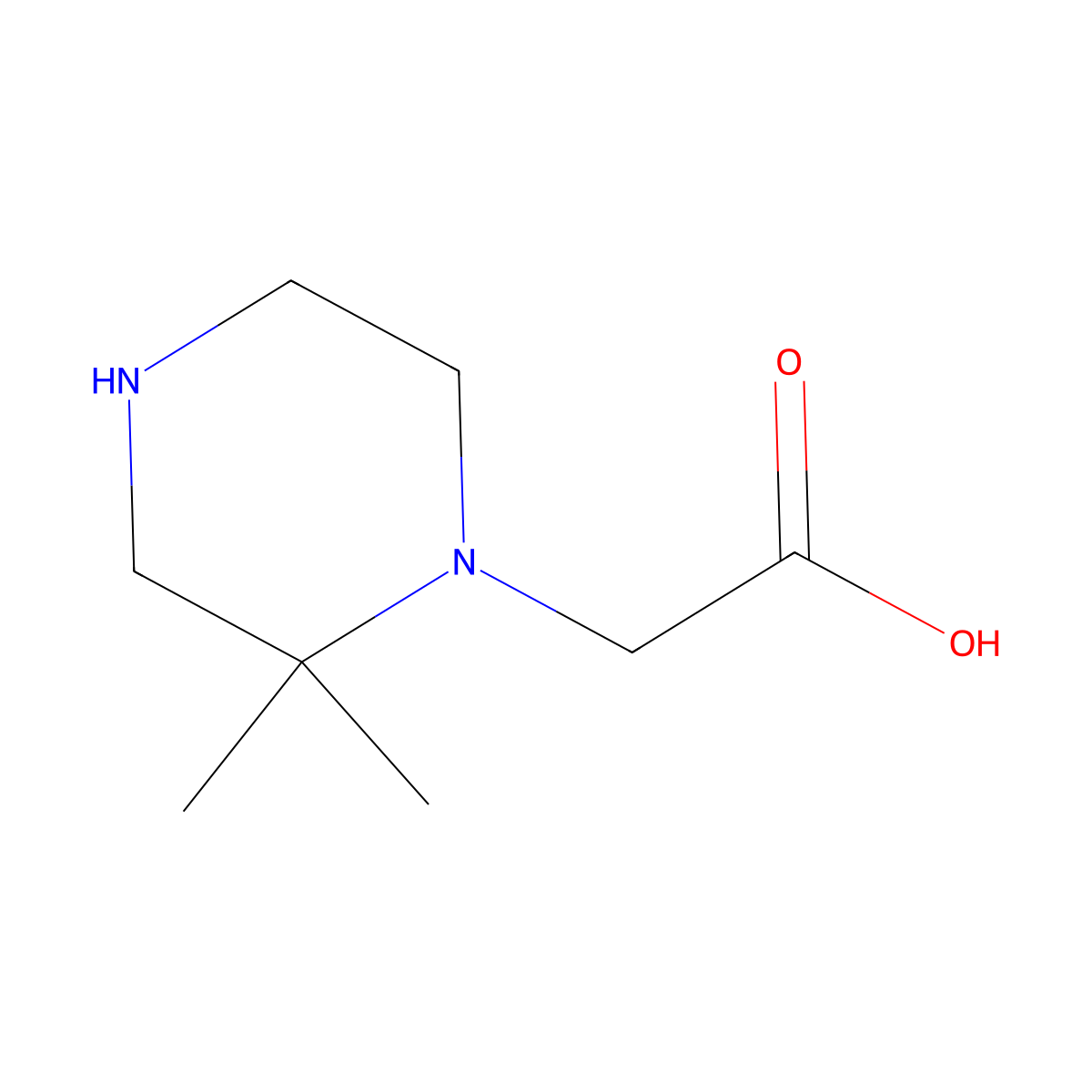2-(2,2-Dimethylpiperazin-1-yl)acetic acid molecular structure, CAS 1493684-91-5