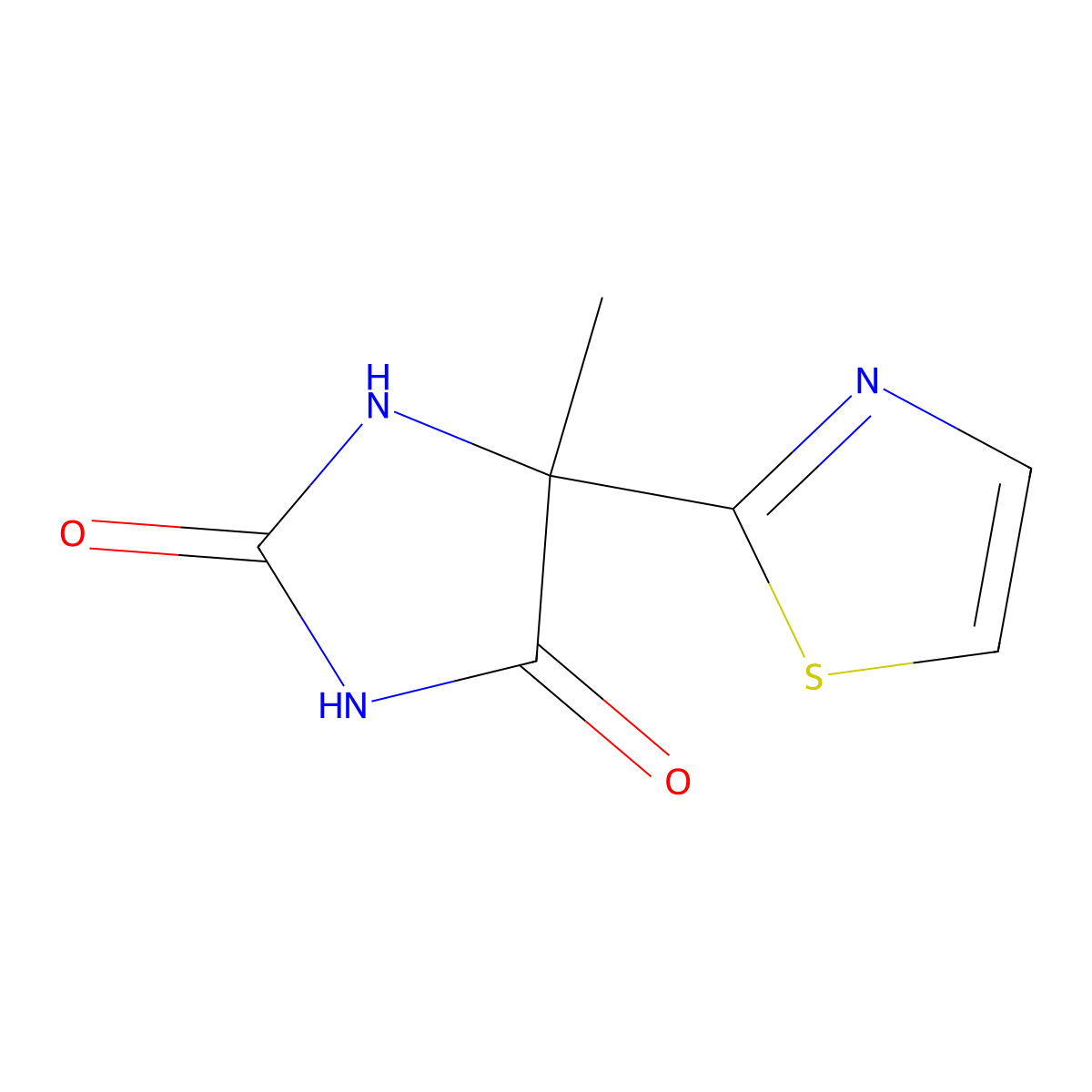 5-Methyl-5-(1,3-thiazol-2-yl)imidazolidine-2,4-dione molecular structure, CAS 1493697-32-7