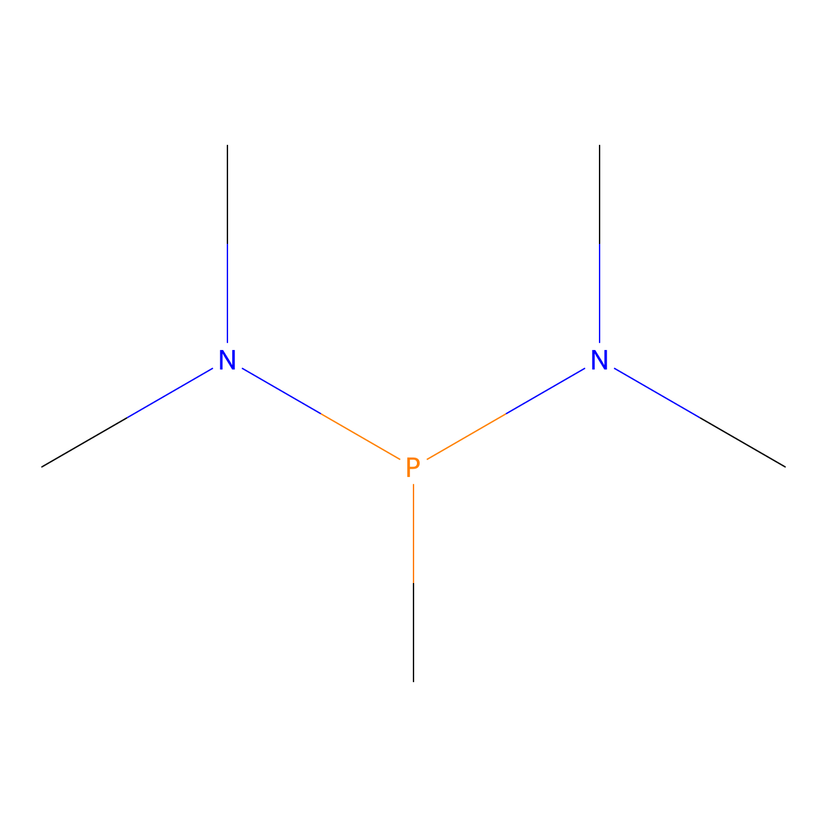 Bis(dimethylamino)methylphosphine molecular structure, CAS 14937-39-4