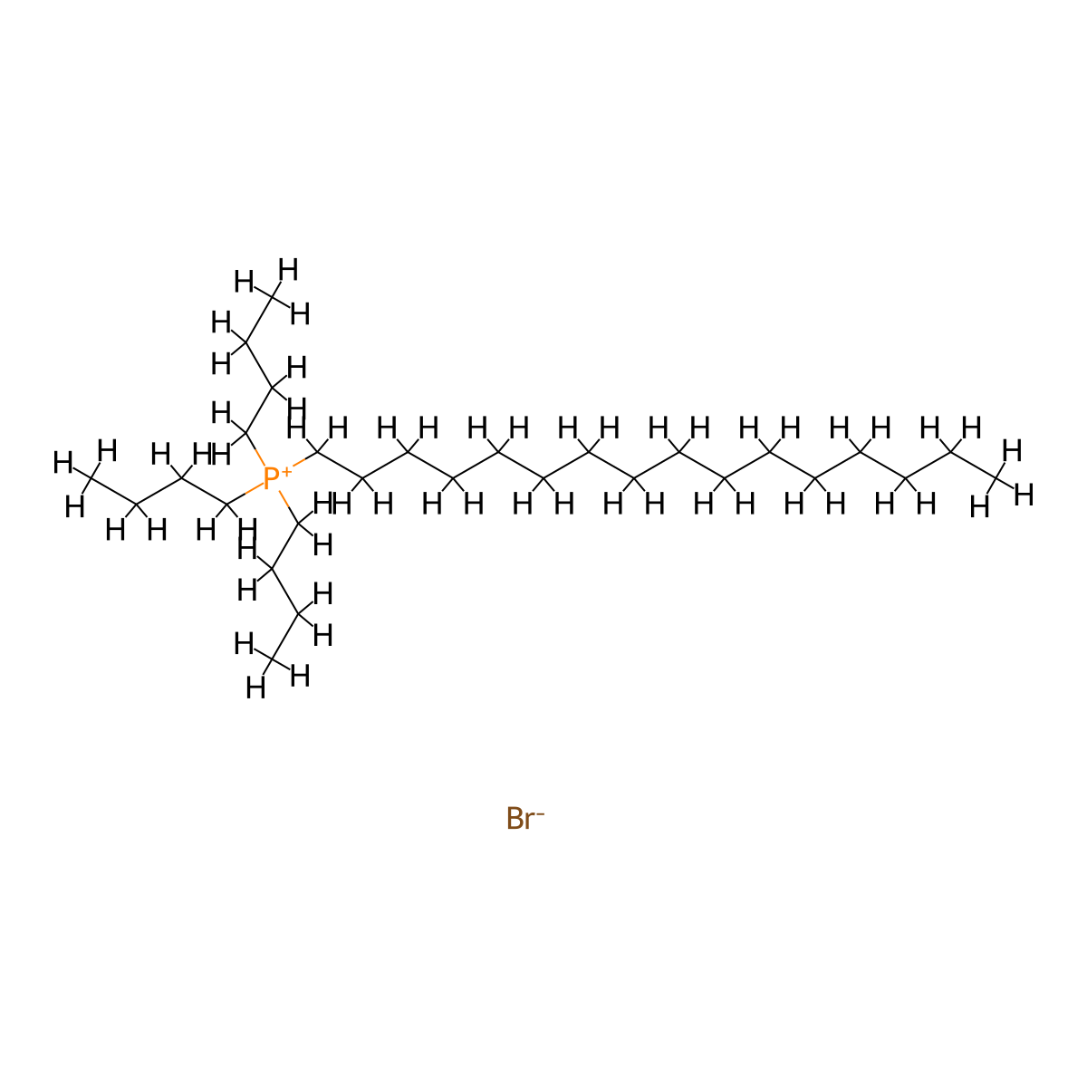Hexadecyltributylphosphonium bromide molecular structure, CAS 14937-45-2