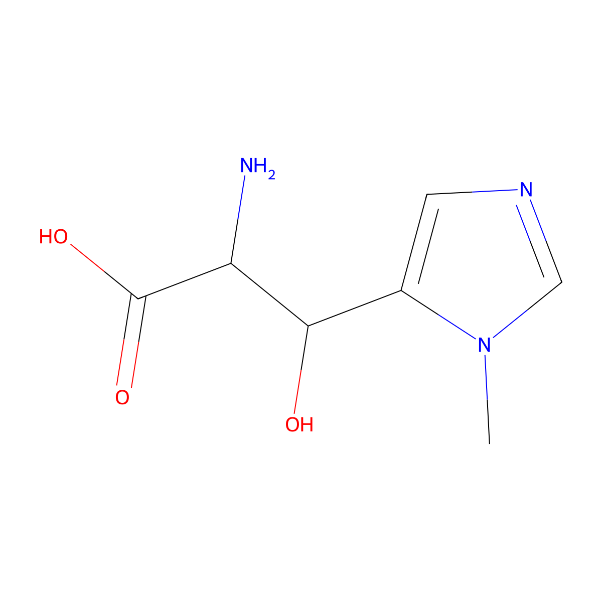 2-amino-3-hydroxy-3-(1-methyl-1H-imidazol-5-yl)propanoic acid molecular structure, CAS 1493708-01-2
