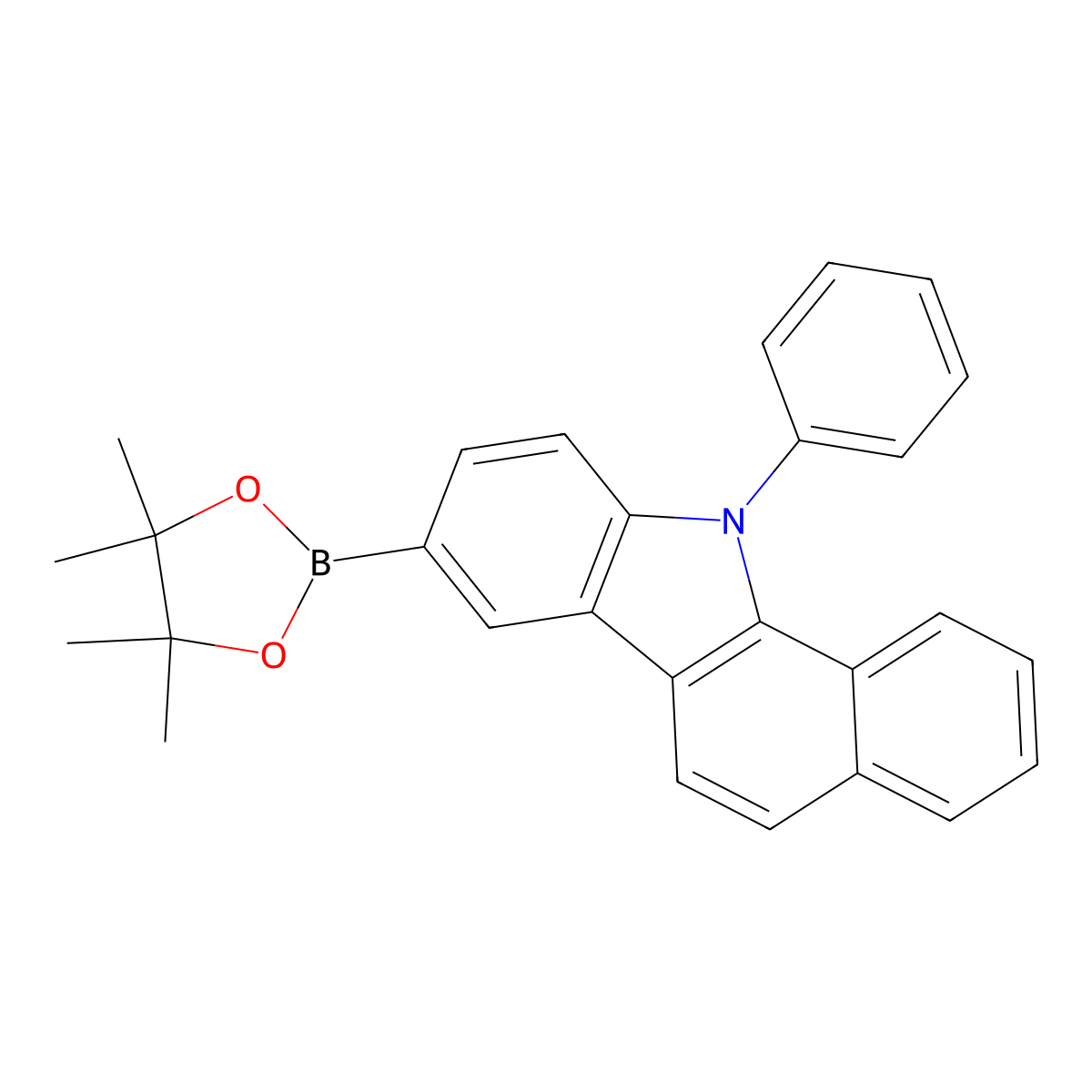 11-Phenyl-8-(4,4,5,5-tetramethyl-1,3,2-dioxaborolan-2-yl)-11H-benzo[a]carbazole molecular structure, CAS 1493715-55-1