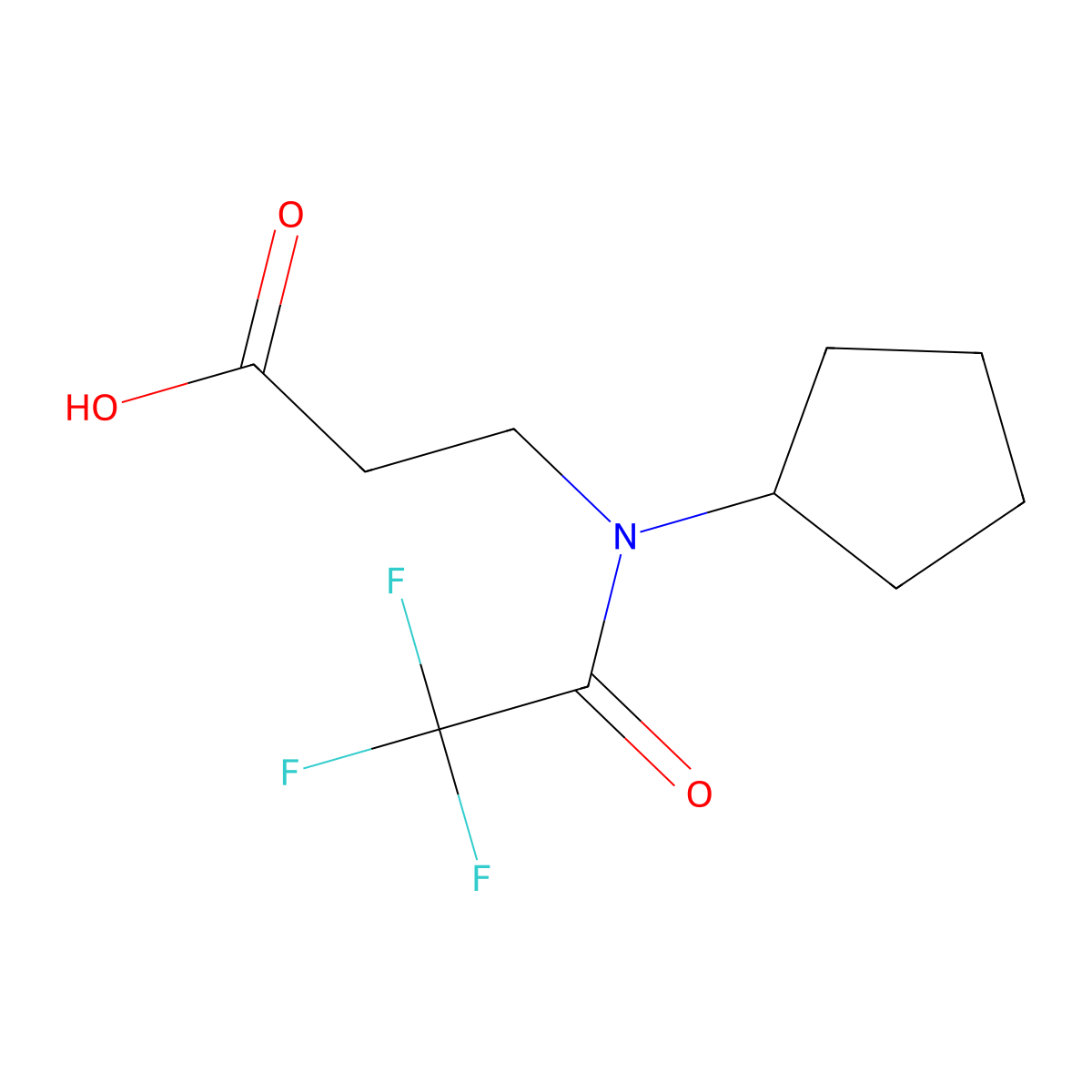 3-(N-cyclopentyl-2,2,2-trifluoroacetamido)propanoic acid molecular structure, CAS 1493719-33-7