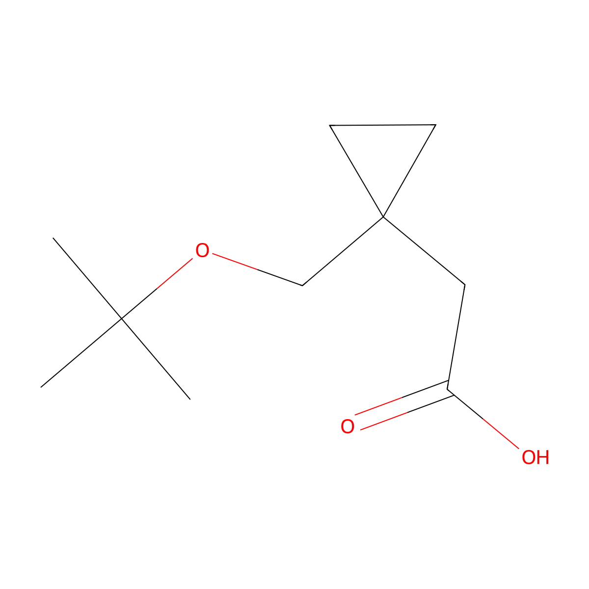 2-{1-[(Tert-butoxy)methyl]cyclopropyl}acetic acid molecular structure, CAS 1493720-88-9