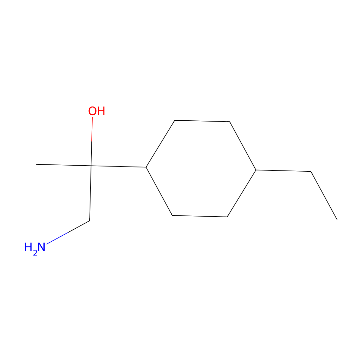 1-Amino-2-(4-ethylcyclohexyl)propan-2-ol molecular structure, CAS 1493727-42-6