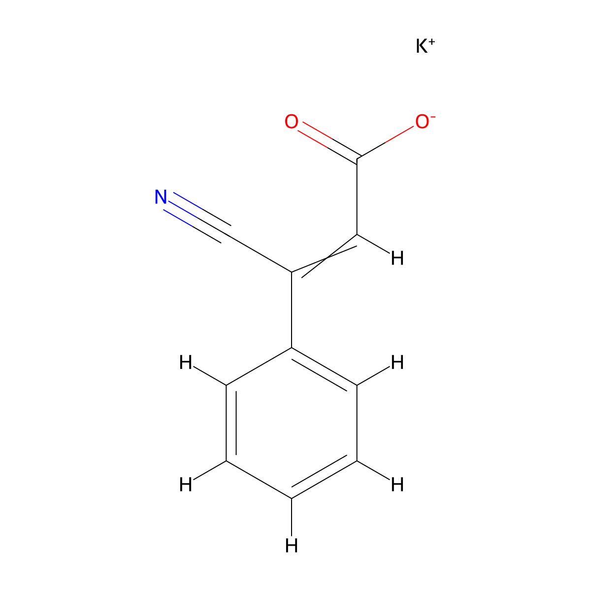 Potassium 3-cyano-3-phenylprop-2-enoate molecular structure, CAS 149373-58-0