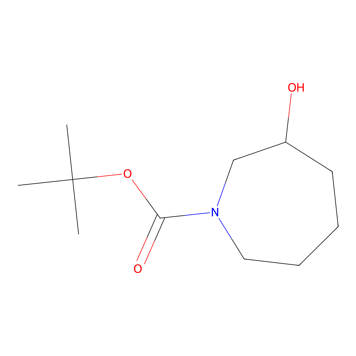 (R)-Tert-butyl 3-hydroxyazepane-1-carboxylate molecular structure, CAS 1493733-00-8