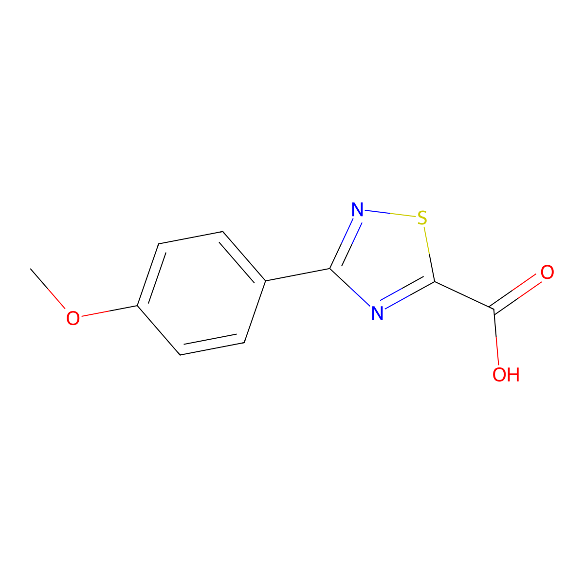 3-(4-Methoxyphenyl)-1,2,4-thiadiazole-5-carboxylic acid molecular structure, CAS 1493754-62-3