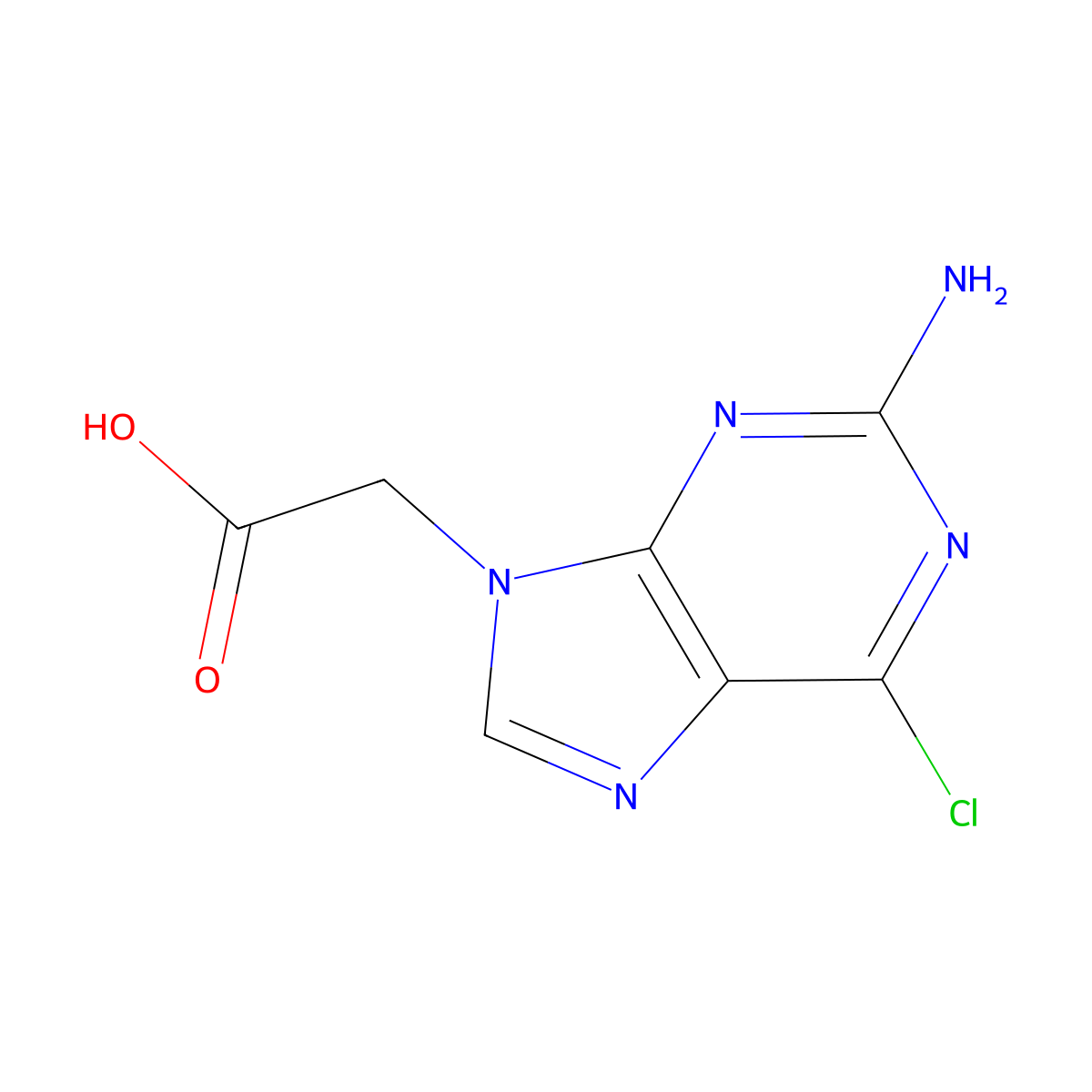 2-Amino-6-chloro-9H-purine-9-acetic acid molecular structure, CAS 149376-70-5