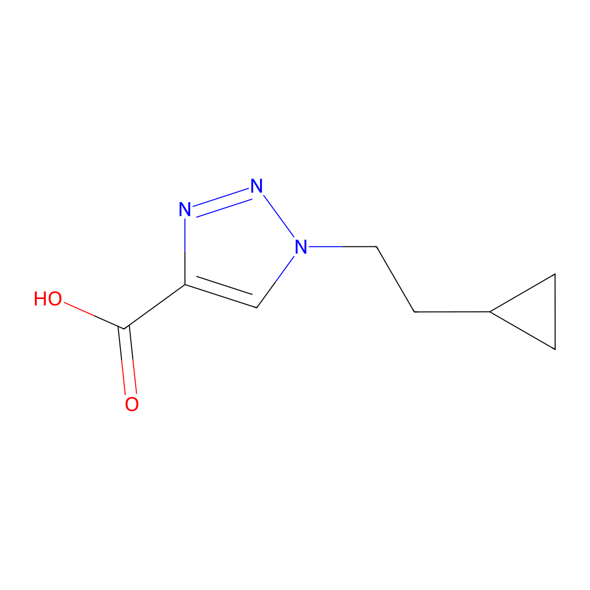 1-(2-Cyclopropylethyl)-1h-1,2,3-triazole-4-carboxylic acid molecular structure, CAS 1493760-76-1