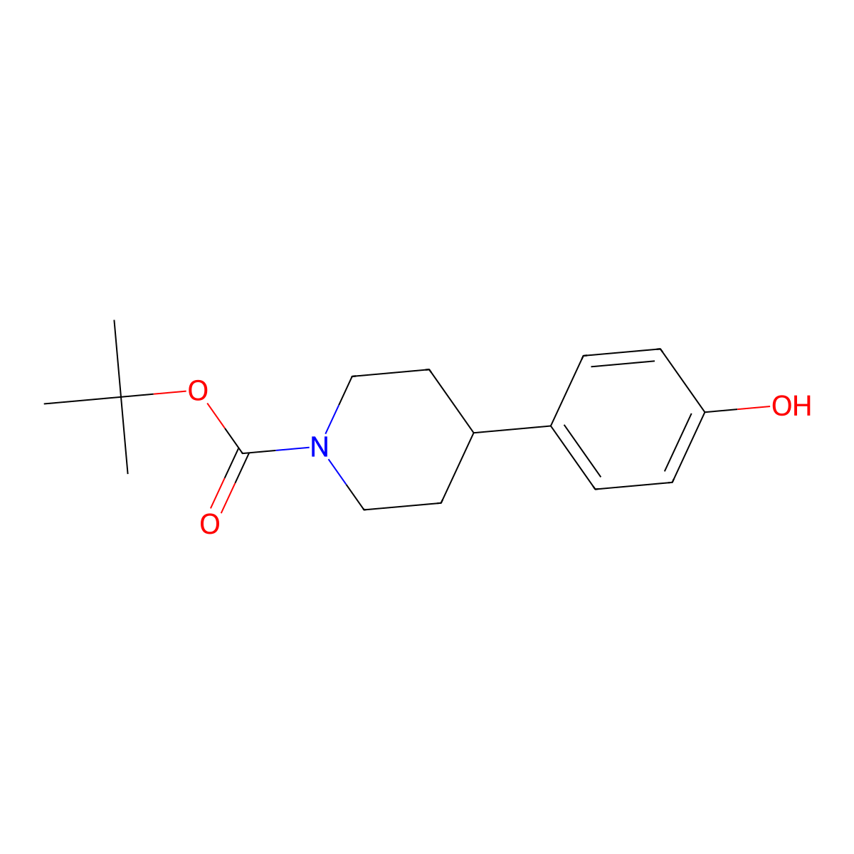 tert-Butyl 4-(4-hydroxyphenyl)piperidine-1-carboxylate molecular structure, CAS 149377-19-5