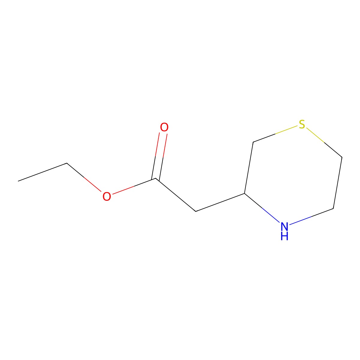 Ethyl 2-(thiomorpholin-3-yl)acetate molecular structure, CAS 149377-43-5