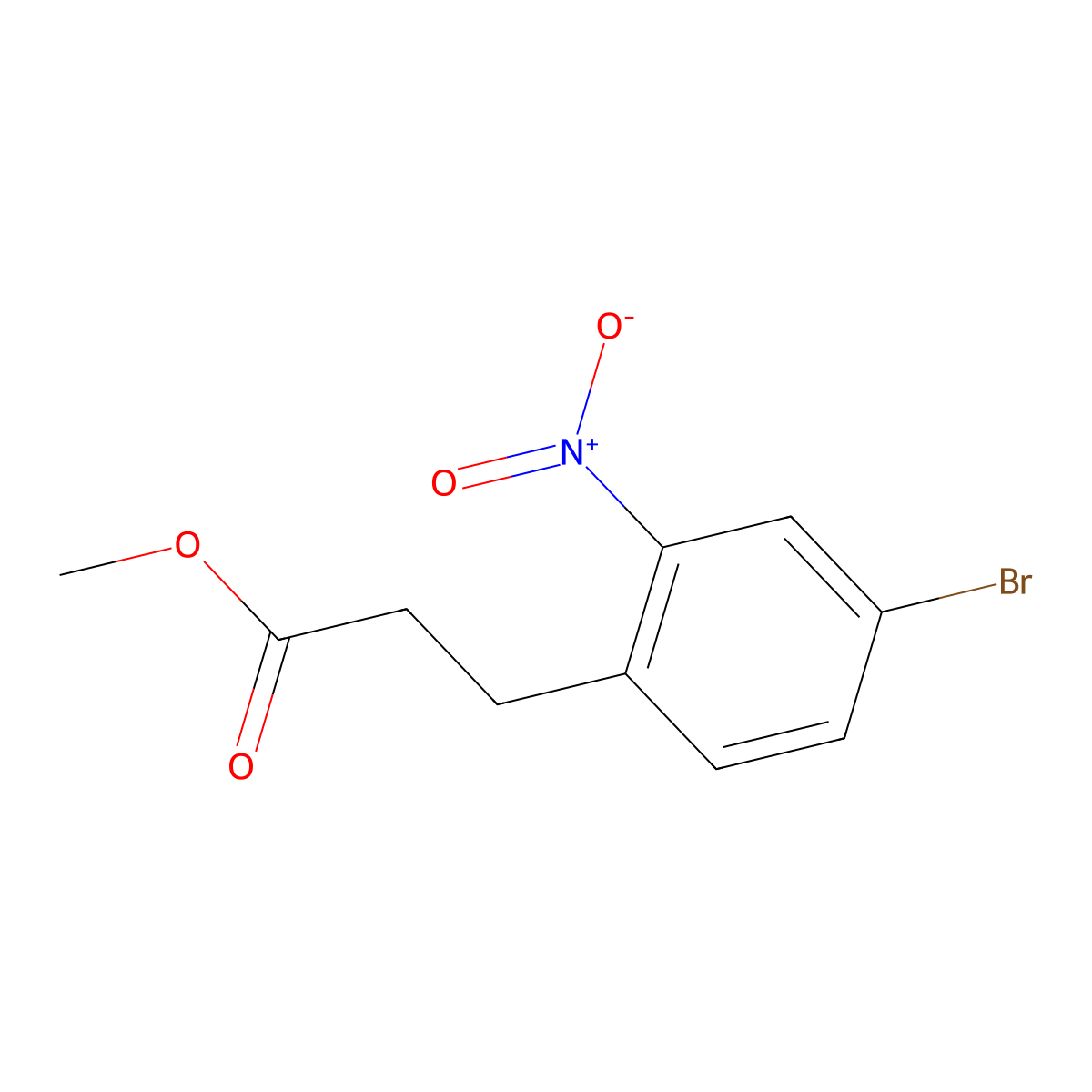 Methyl 3-(4-bromo-2-nitrophenyl)propanoate molecular structure, CAS 1493774-32-5