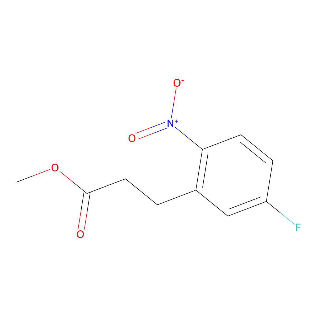 Methyl 3-(5-fluoro-2-nitrophenyl)propanoate molecular structure, CAS 1493774-33-6