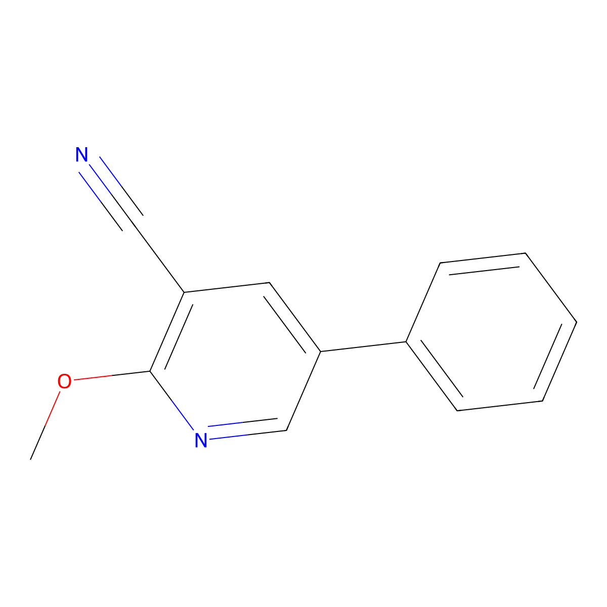 2-Methoxy-5-phenyl-3-pyridinecarbonitrile molecular structure, CAS 149379-74-8