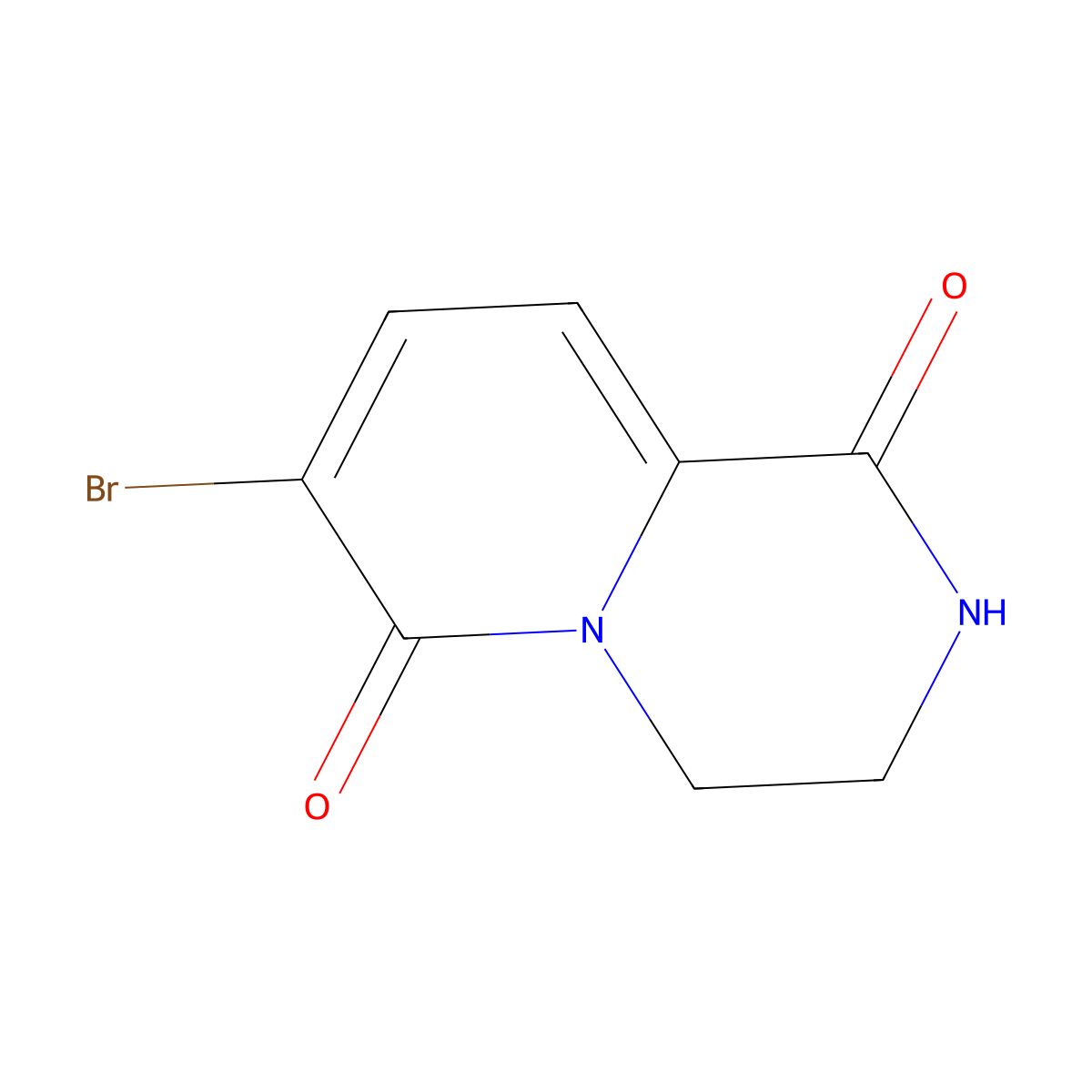 7-Bromo-3,4-dihydro-2H-pyrido[1,2-a]pyrazine-1,6-dione molecular structure, CAS 1493798-15-4