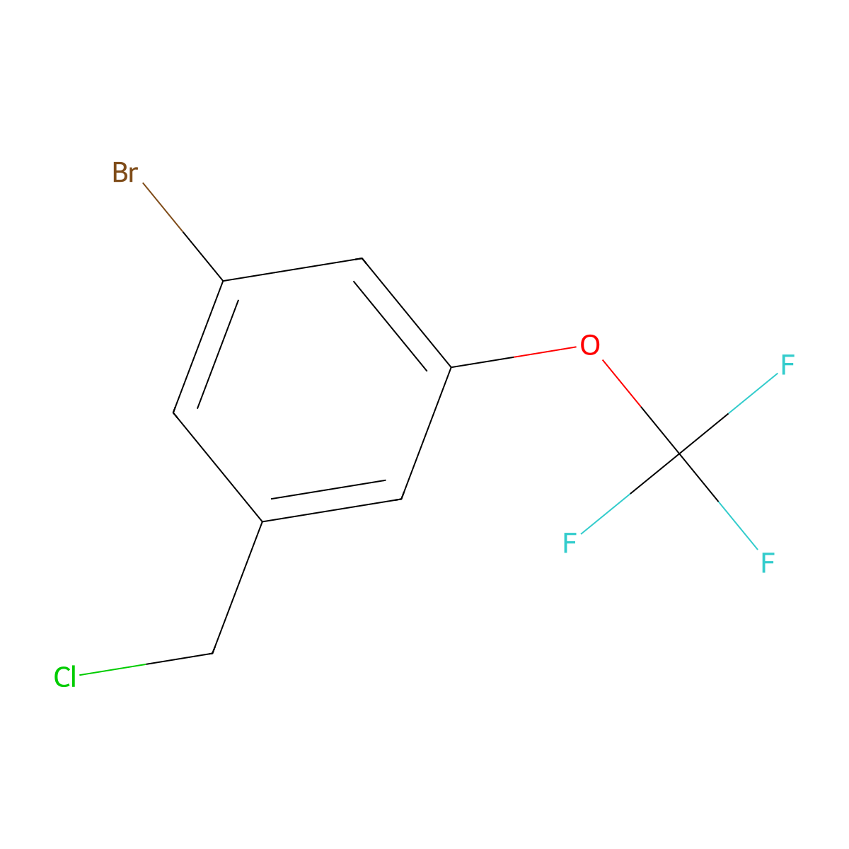 1-Bromo-3-(chloromethyl)-5-(trifluoromethoxy)benzene molecular structure, CAS 1493799-10-2