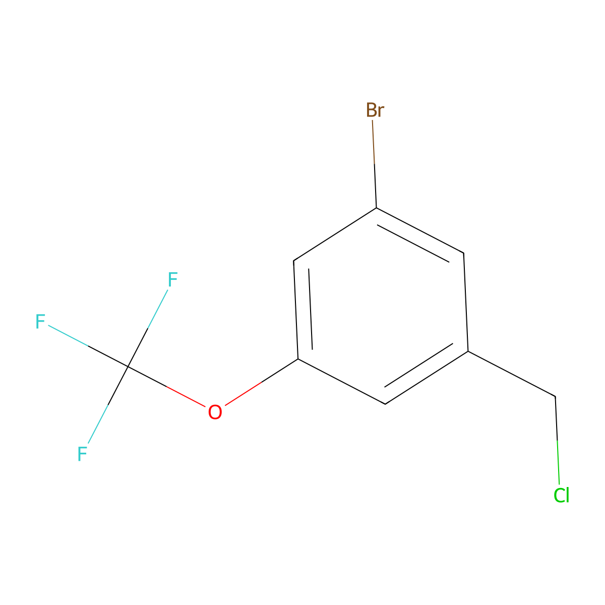 1-Bromo-3-(chloromethyl)-5-(trifluoromethoxy)benzene molecular structure, CAS 1493799-10-2