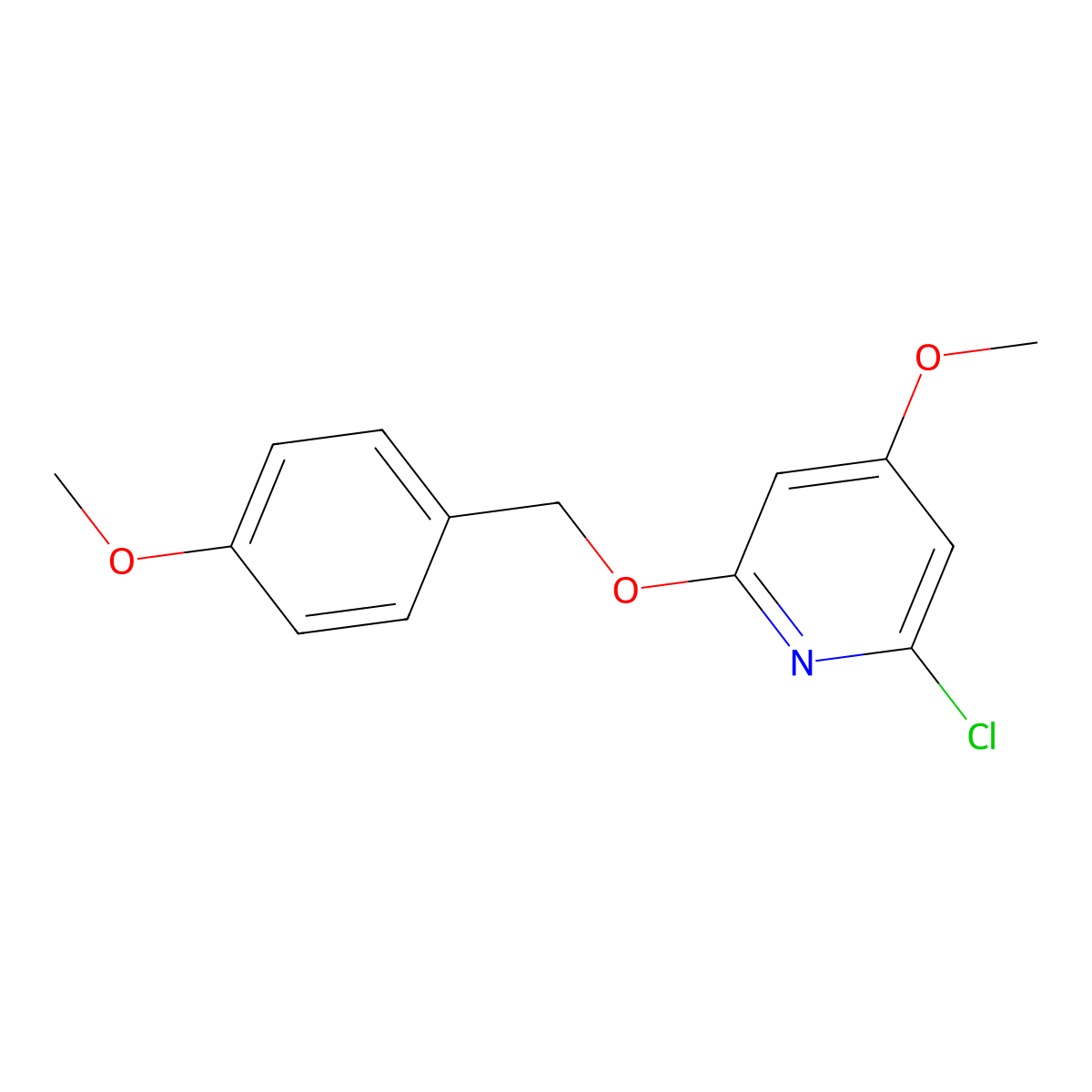 2-Chloro-4-methoxy-6-[(4-methoxyphenyl)methoxy]pyridine molecular structure, CAS 1493799-11-3