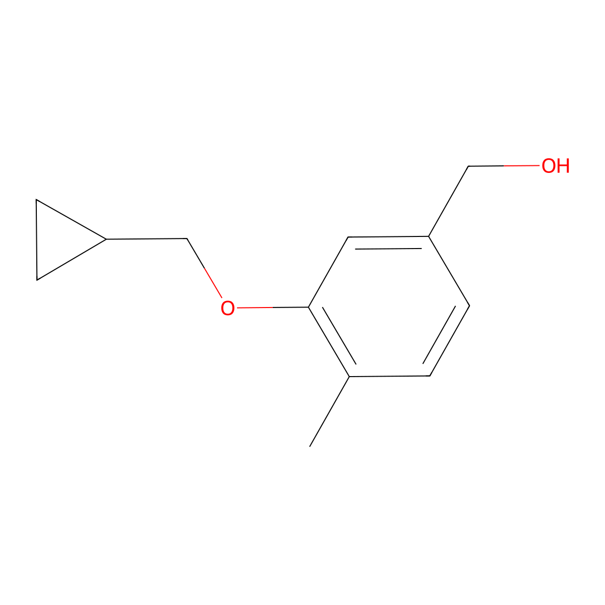 (3-(Cyclopropylmethoxy)-4-methylphenyl)methanol molecular structure, CAS 1493799-79-3