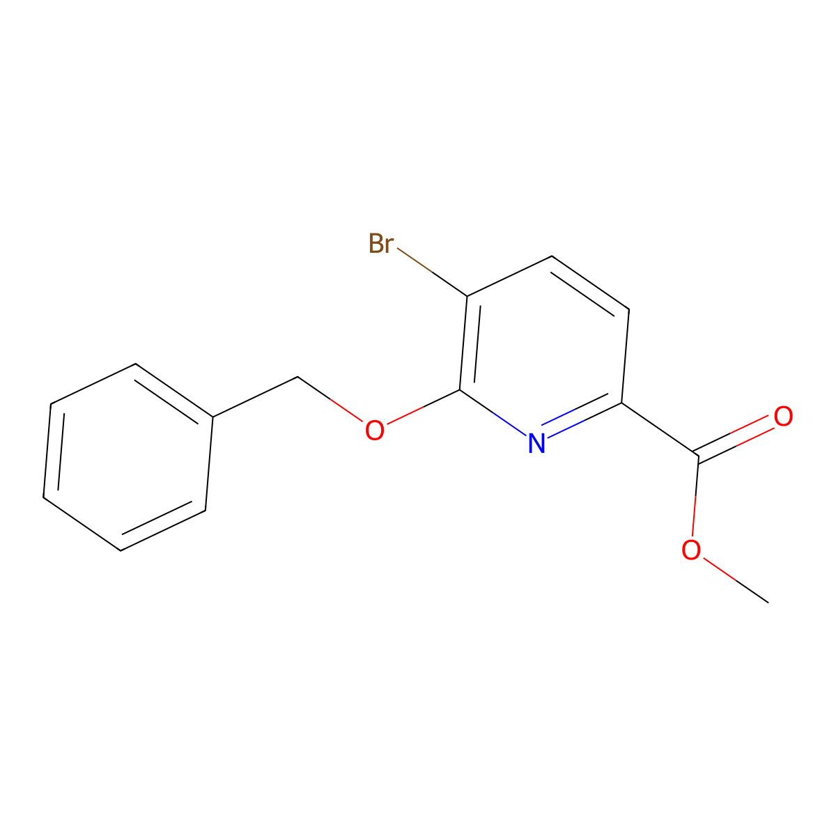 Methyl 6-(benzyloxy)-5-bromopicolinate molecular structure, CAS 1493800-02-4
