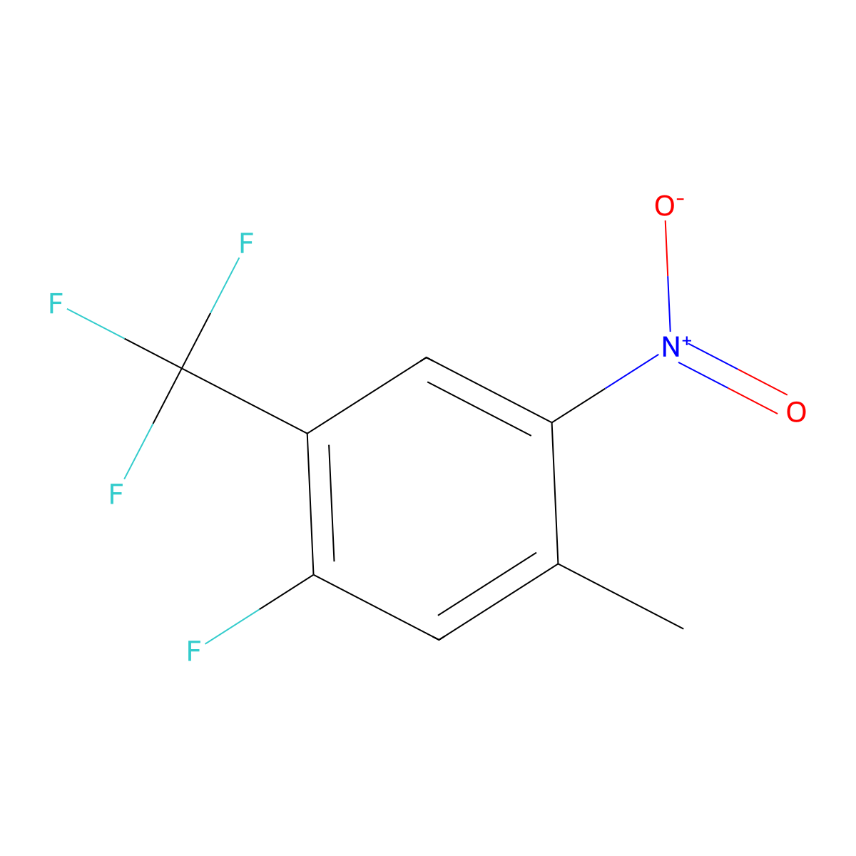 1-Fluoro-5-methyl-4-nitro-2-(trifluoromethyl)benzene molecular structure, CAS 1493800-08-0