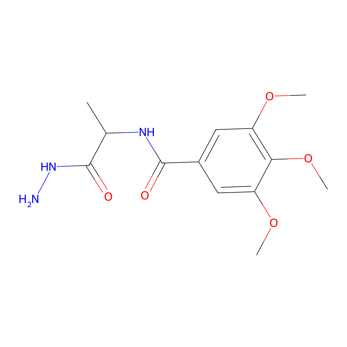 N-(1-hydrazinyl-1-oxopropan-2-yl)-3,4,5-trimethoxybenzamide molecular structure, CAS 1493805-59-6