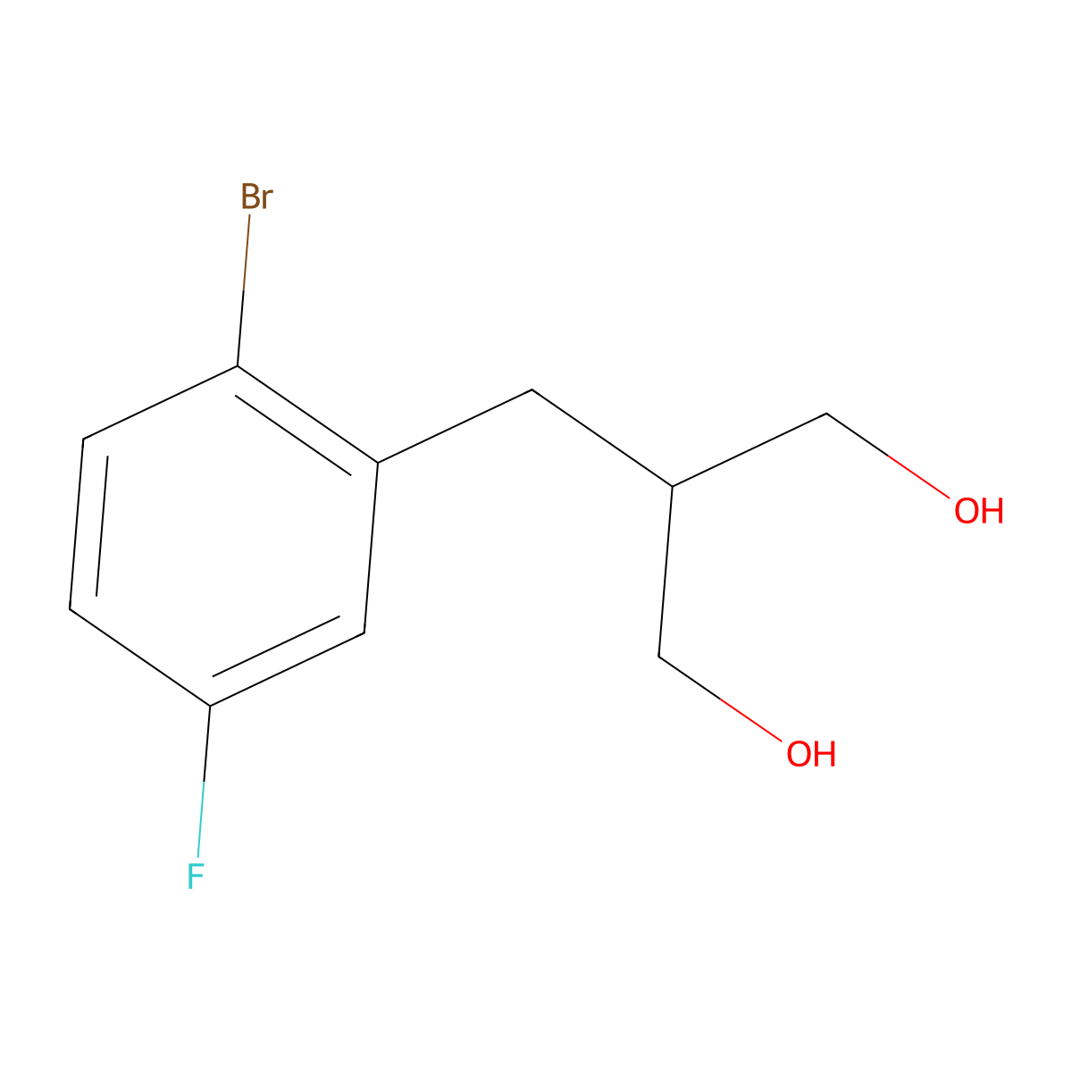 2-(2-Bromo-5-fluorobenzyl)propane-1,3-diol molecular structure, CAS 1493853-85-2
