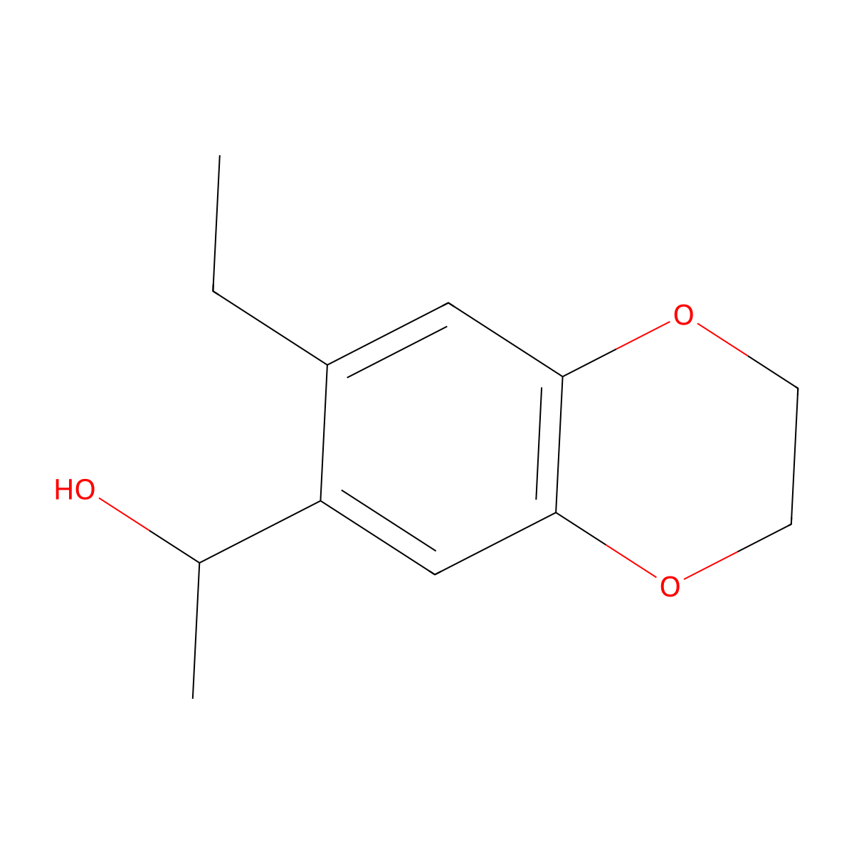 1-(7-Ethyl-2,3-dihydro-1,4-benzodioxin-6-yl)ethanol molecular structure, CAS 14939-87-8