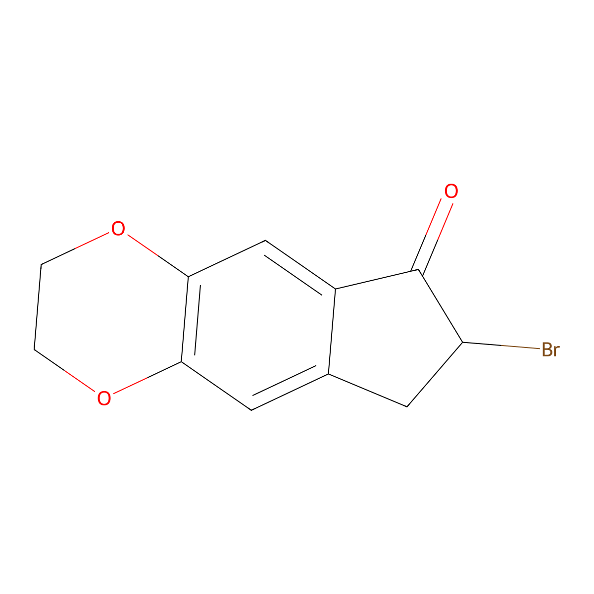 7-bromo-2,3,7,8-tetrahydro-6H-indeno[5,6-b][1,4]dioxin-6-one molecular structure, CAS 14939-94-7