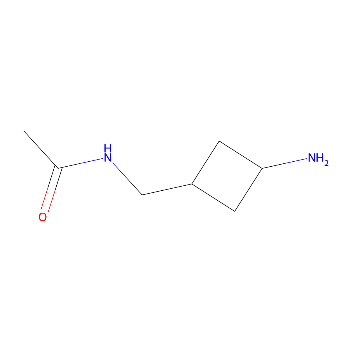 N-[(3-aminocyclobutyl)methyl]acetamide molecular structure, CAS 1493903-09-5