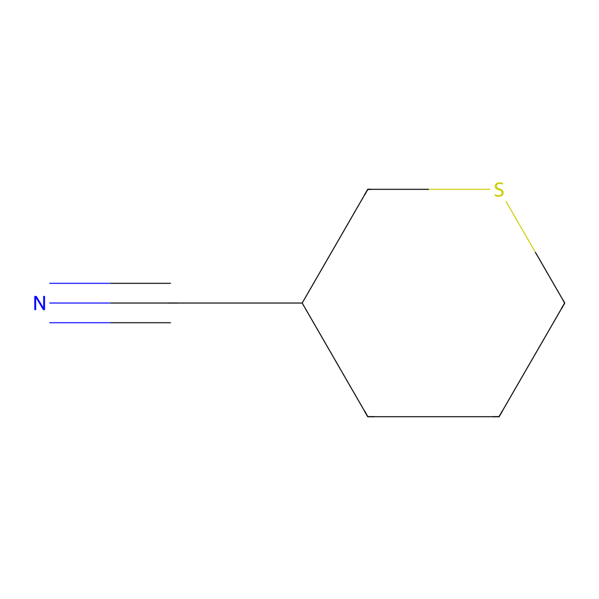 Tetrahydro-2H-thiopyran-3-carbonitrile molecular structure, CAS 1493910-99-8
