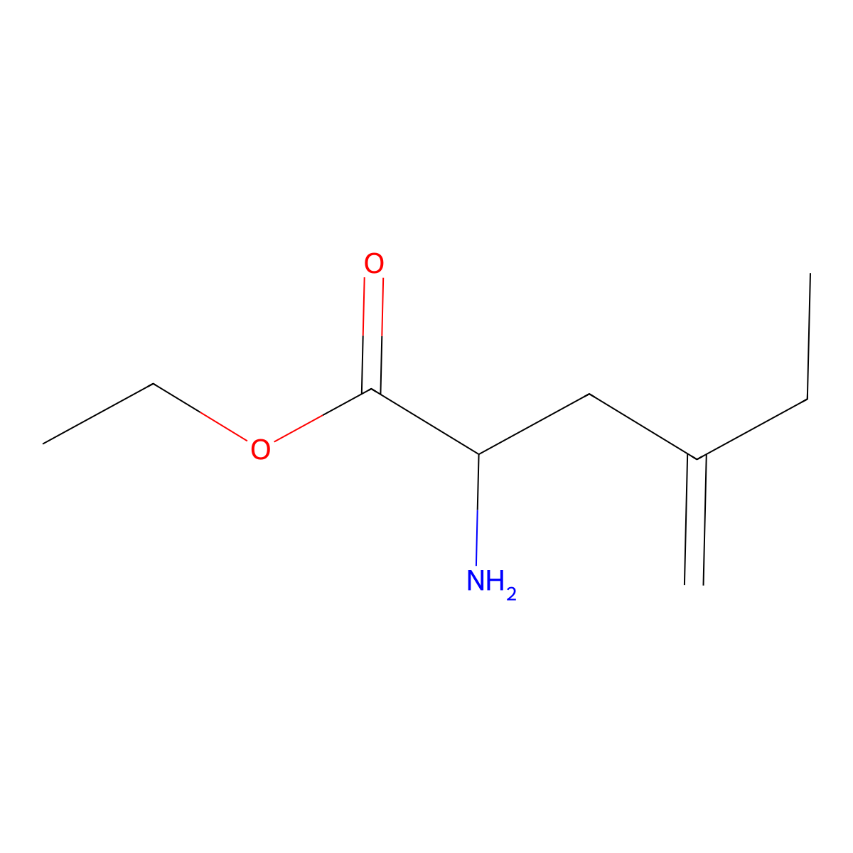 Ethyl 2-amino-4-methylenehexanoate molecular structure, CAS 1493915-58-4