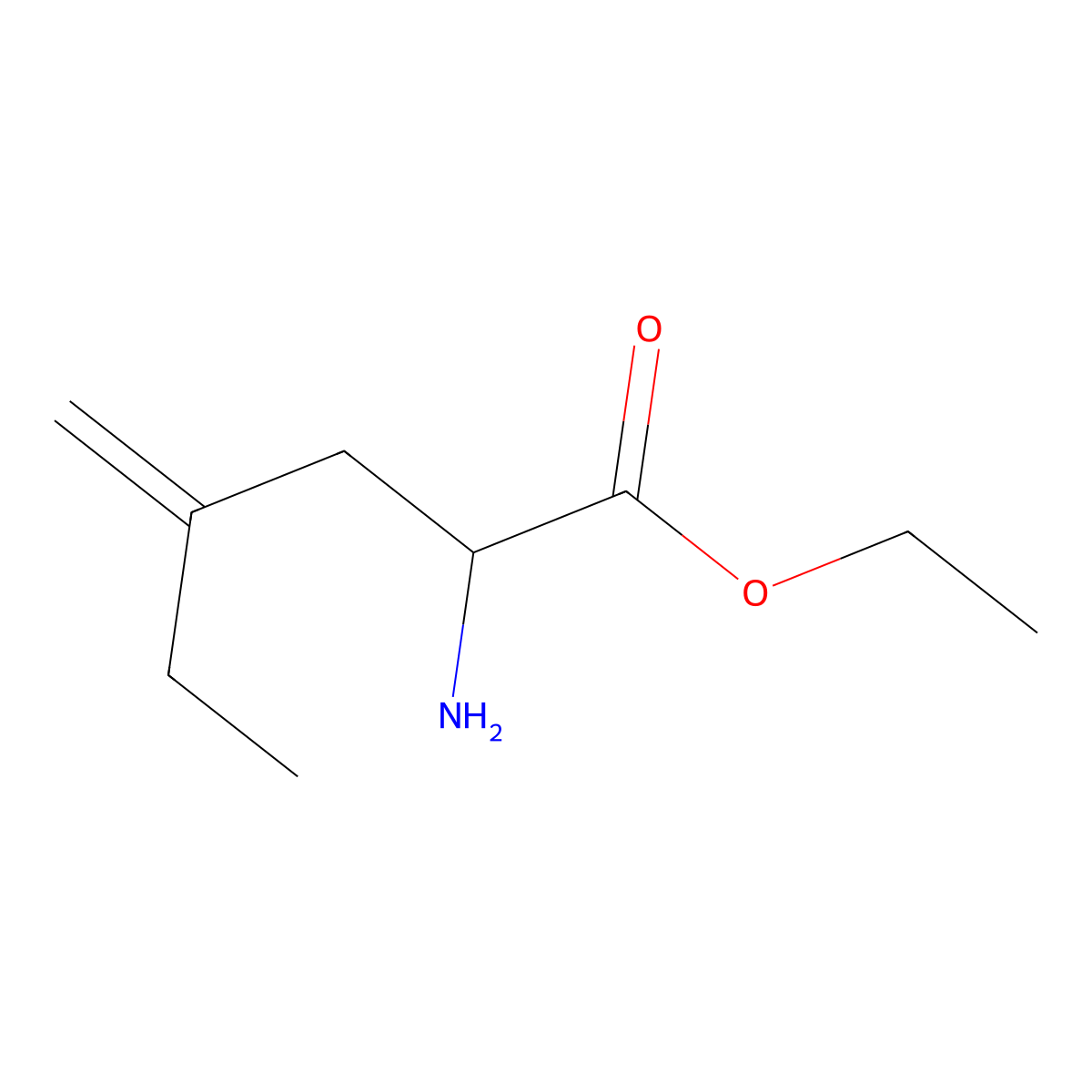 Ethyl 2-amino-4-methylenehexanoate molecular structure, CAS 1493915-58-4