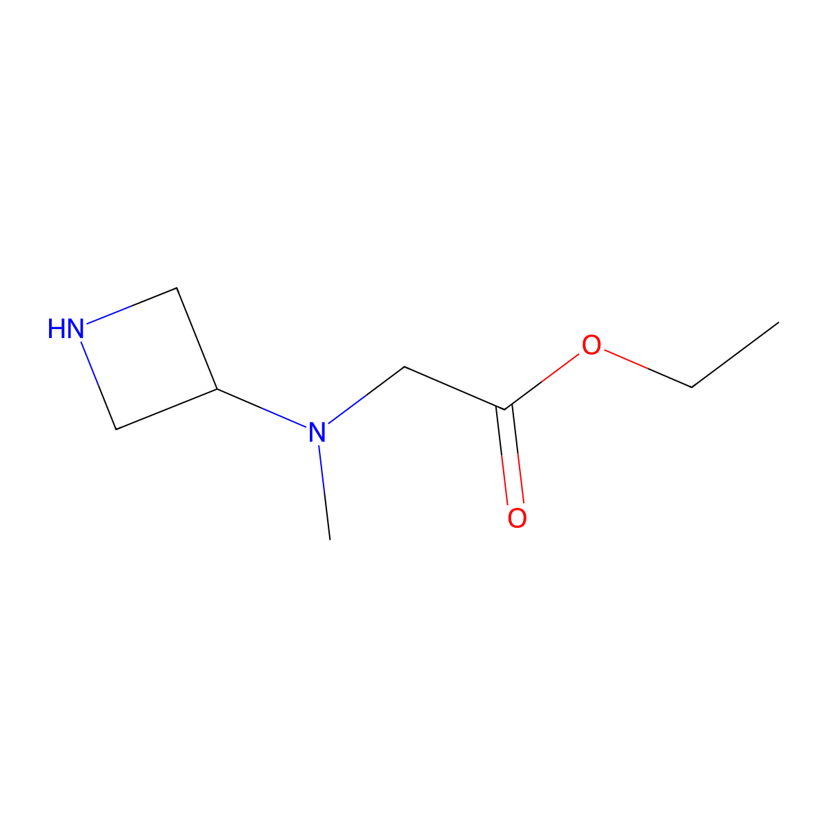 Ethyl N-(azetidin-3-yl)-N-methylglycinate molecular structure, CAS 1493921-28-0