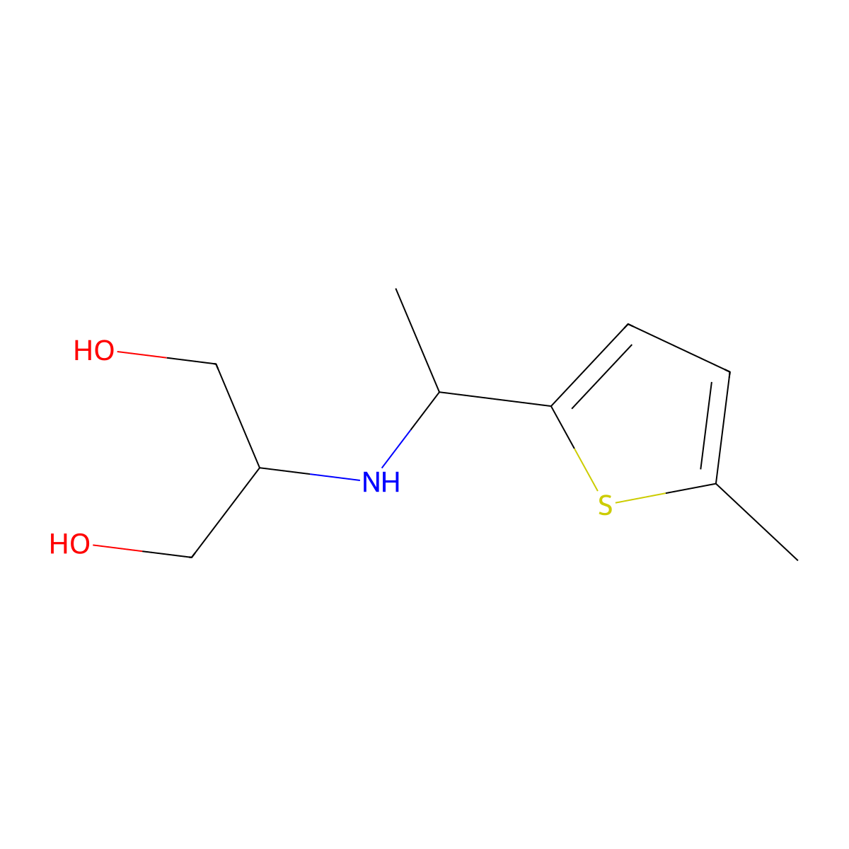 2-{[1-(5-Methylthiophen-2-yl)ethyl]amino}propane-1,3-diol molecular structure, CAS 1493947-09-3