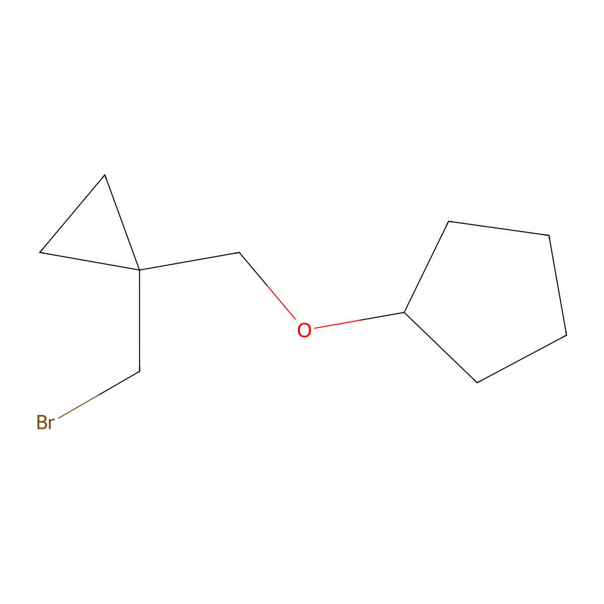((1-(Bromomethyl)cyclopropyl)methoxy)cyclopentane molecular structure, CAS 1493950-70-1