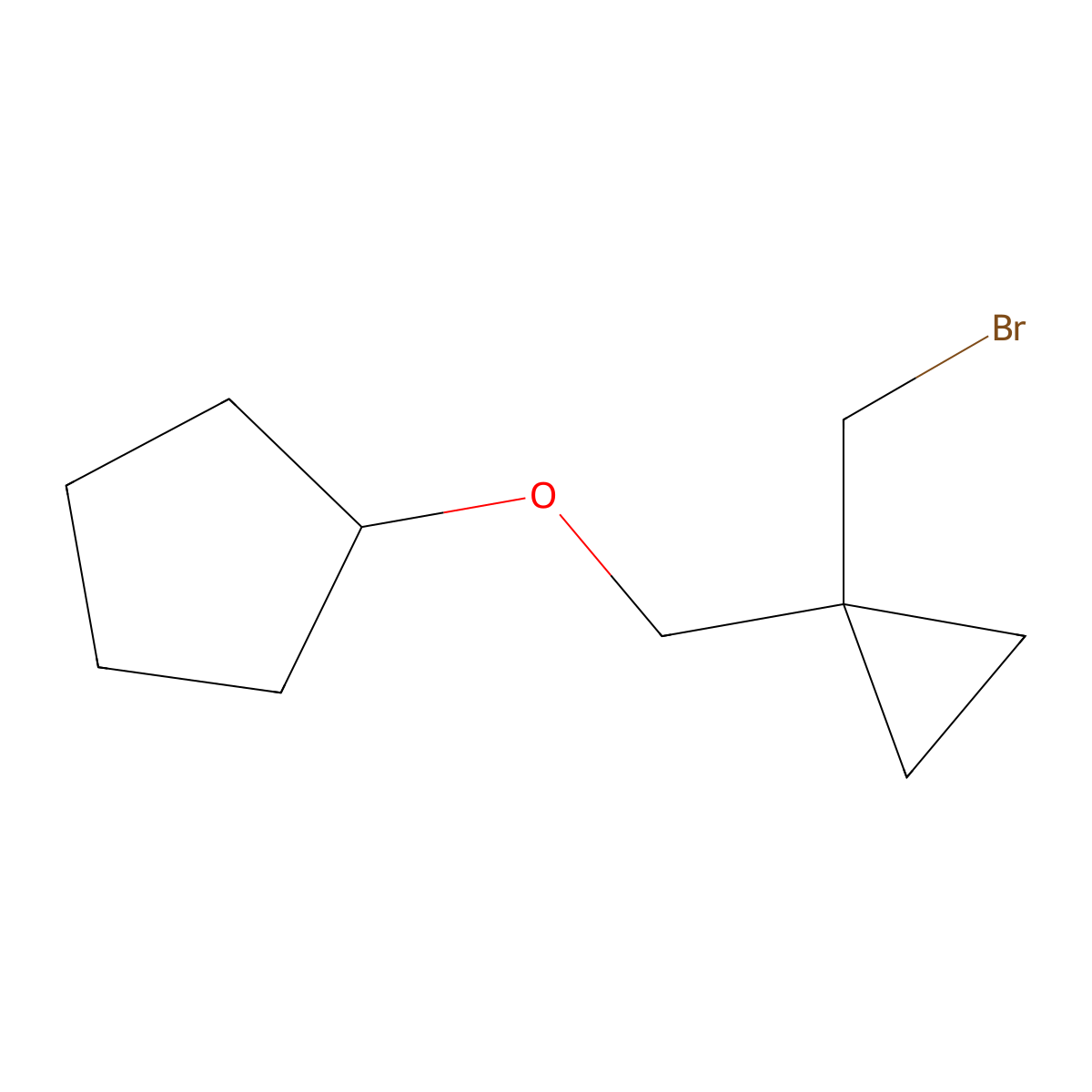 ((1-(Bromomethyl)cyclopropyl)methoxy)cyclopentane molecular structure, CAS 1493950-70-1