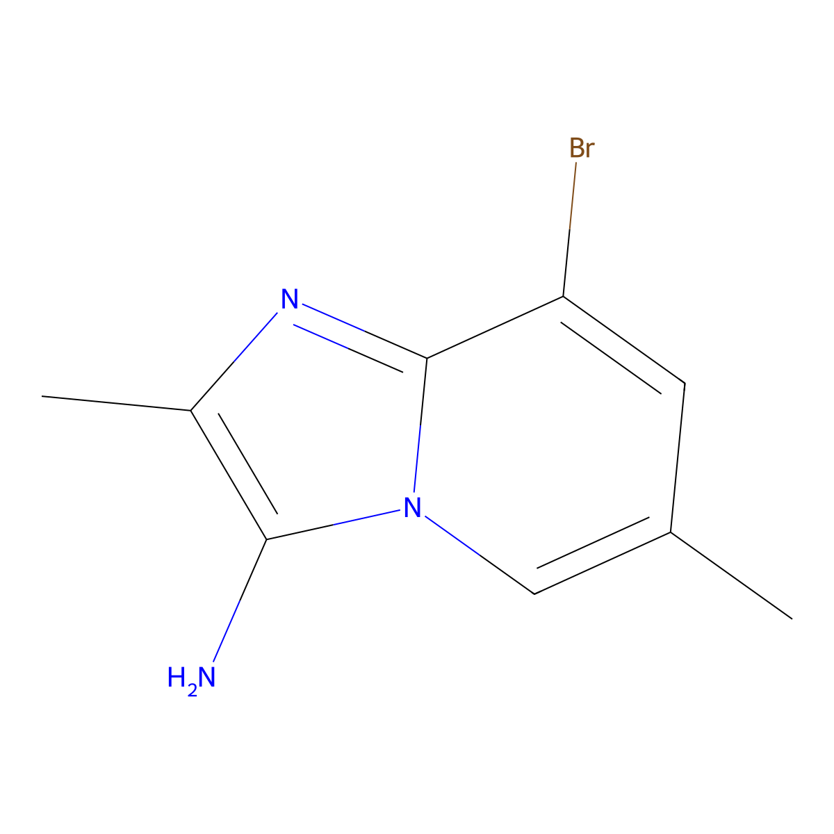 8-Bromo-2,6-dimethylimidazo[1,2-a]pyridin-3-amine molecular structure, CAS 1493950-79-0