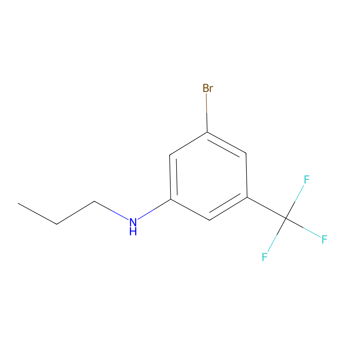 3-bromo-N-propyl-5-(trifluoromethyl)aniline molecular structure, CAS 1493952-80-9