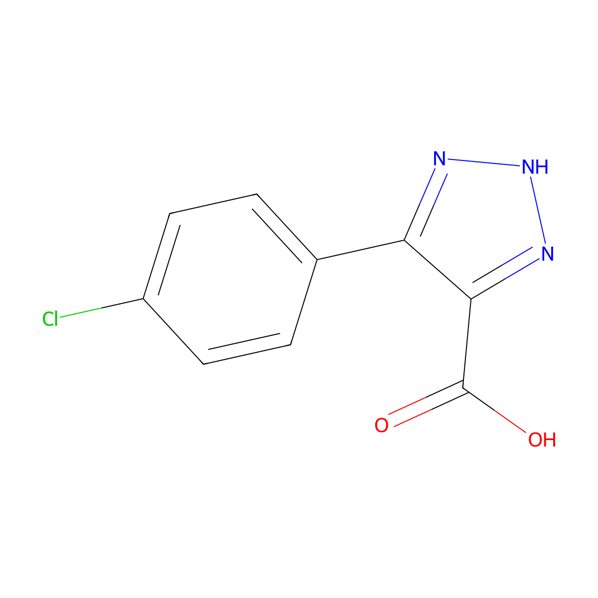 4-(4-chlorophenyl)-1H-1,2,3-triazole-5-carboxylic acid molecular structure, CAS 1493953-92-6