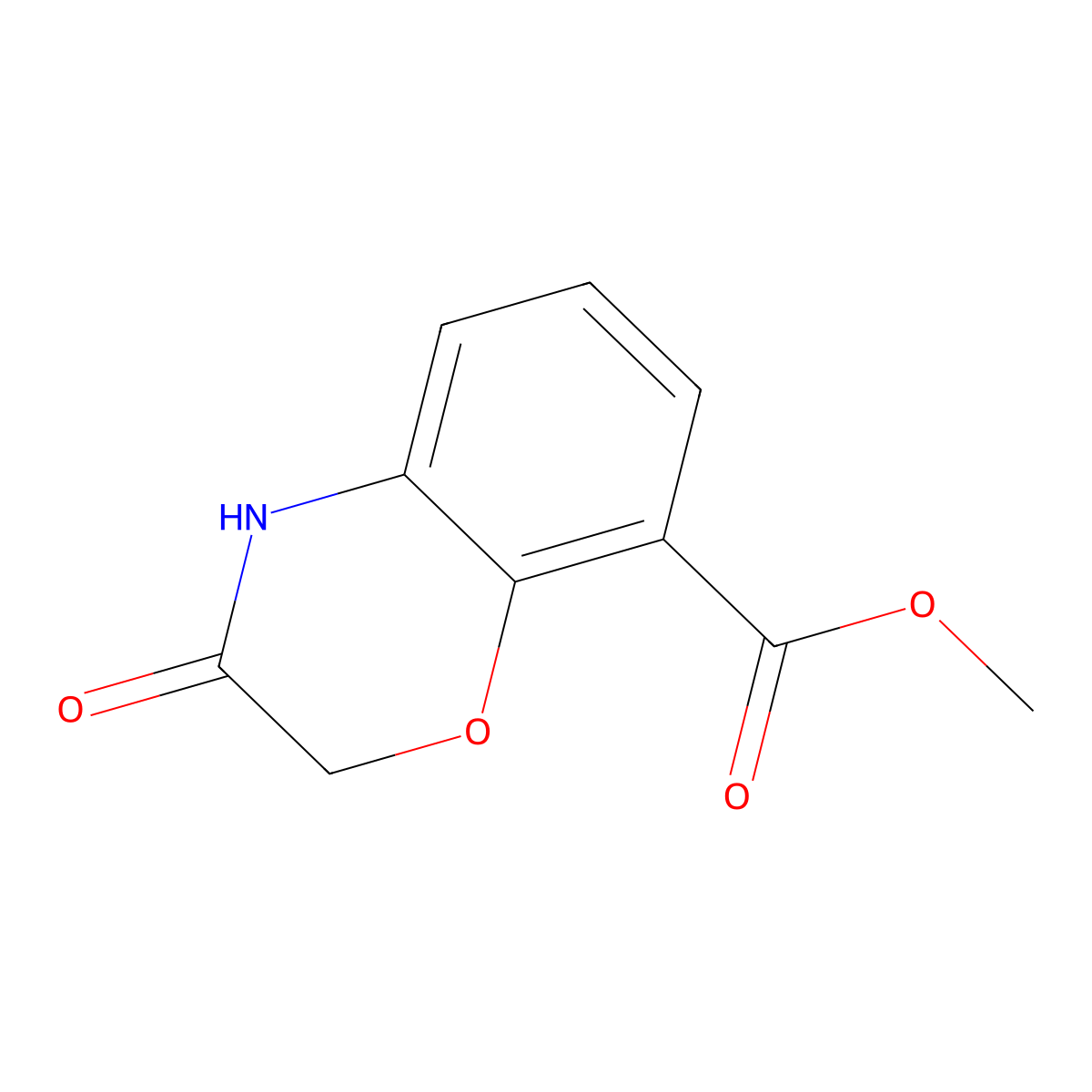 Methyl 3-oxo-3,4-dihydro-2H-1,4-benzoxazine-8-carboxylate molecular structure, CAS 149396-34-9