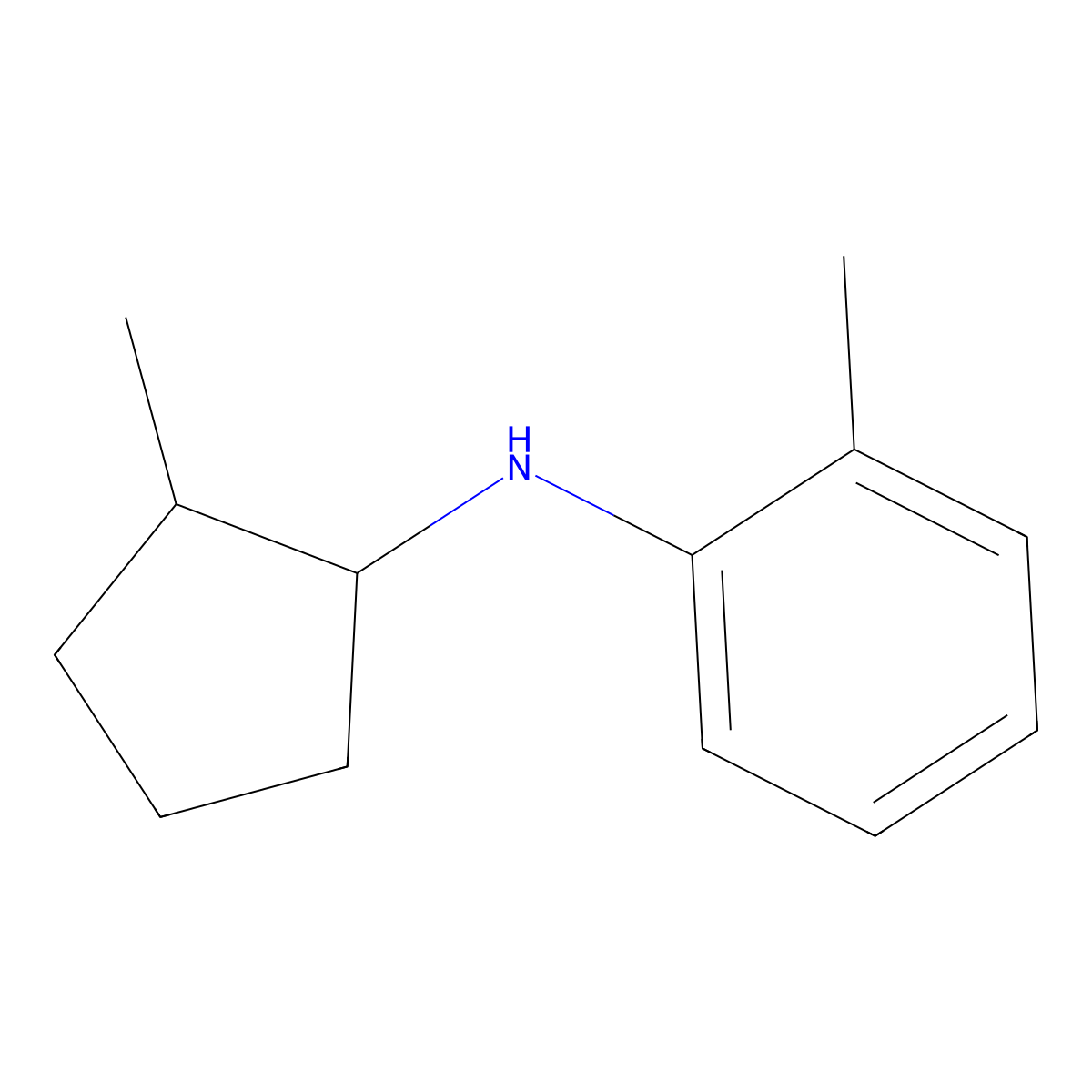 2-methyl-N-(2-methylcyclopentyl)aniline molecular structure, CAS 1493963-97-5